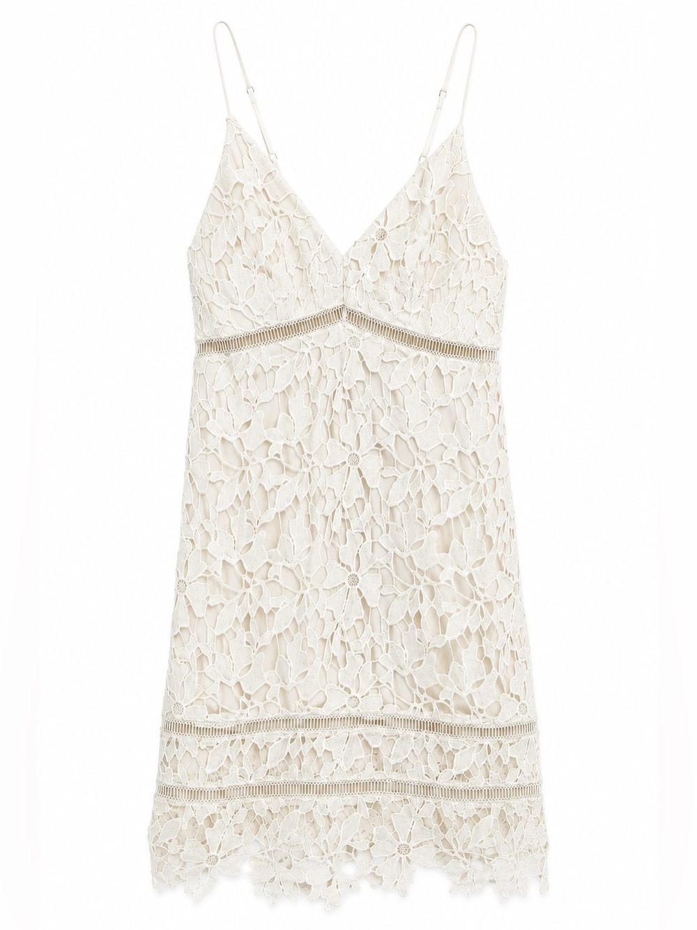 ASTR The Label White Lace Mini Dress Womens Small Floral Crochet Sleeveless